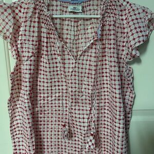 Vineyard Vines Red and White Blouse